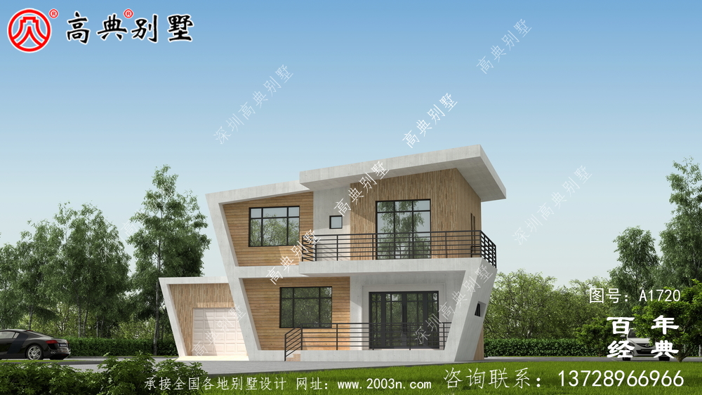 現代風不規則兩層別墅外觀設計圖_農村兩層別墅設計
