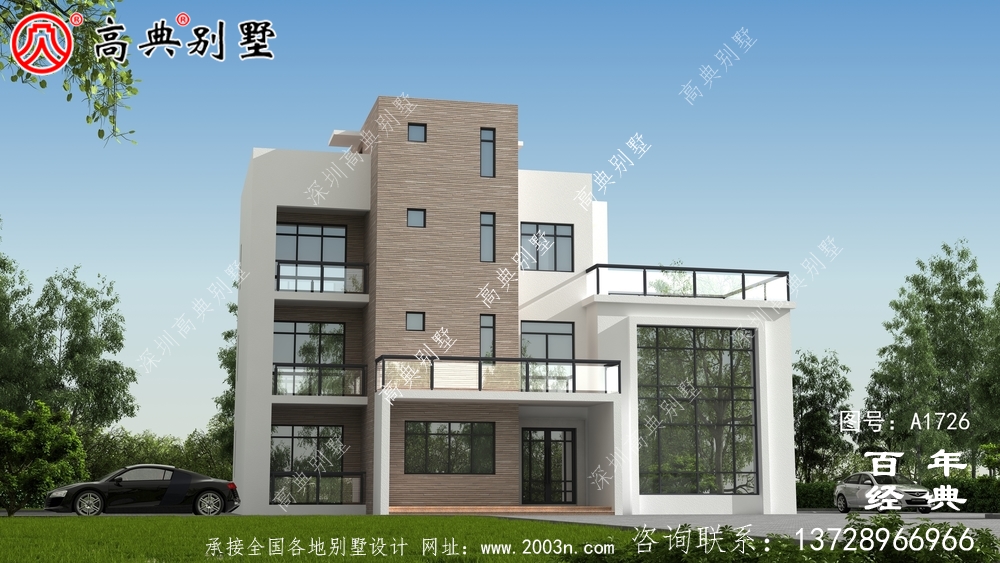 現代四層復式別墅設計圖紙_農村四層別墅設計