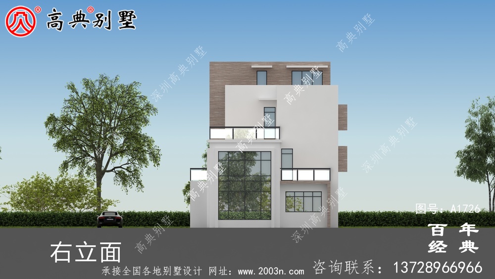 現代四層復式別墅設計圖紙_農村四層別墅設計