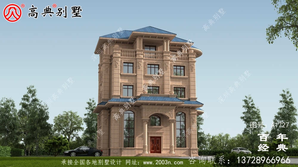 復式五層歐式別墅外觀效果圖_農村五層別墅設計 復式五層歐式別墅外觀效果圖_農村五層別墅設計