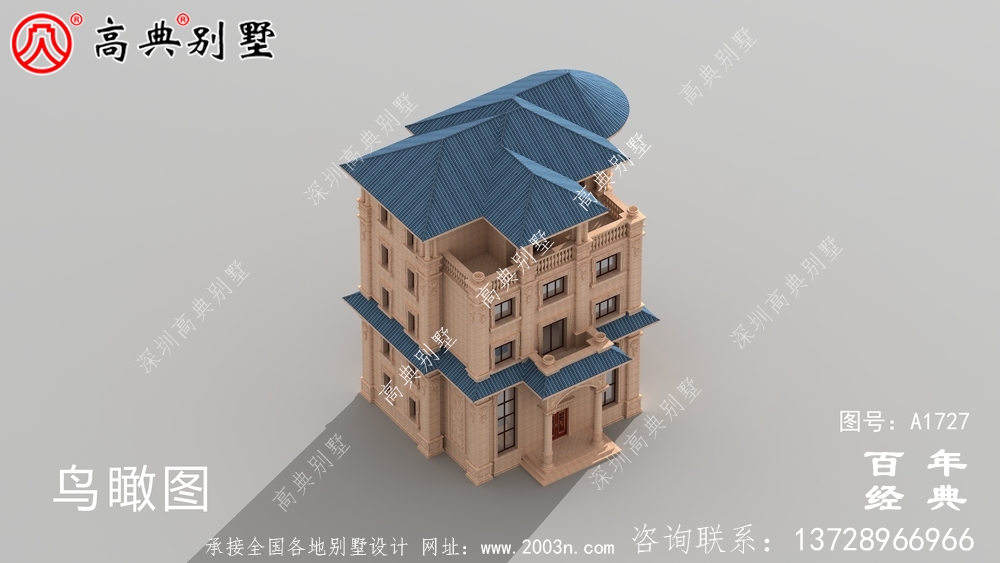 復式五層歐式別墅外觀效果圖_農村五層別墅設計