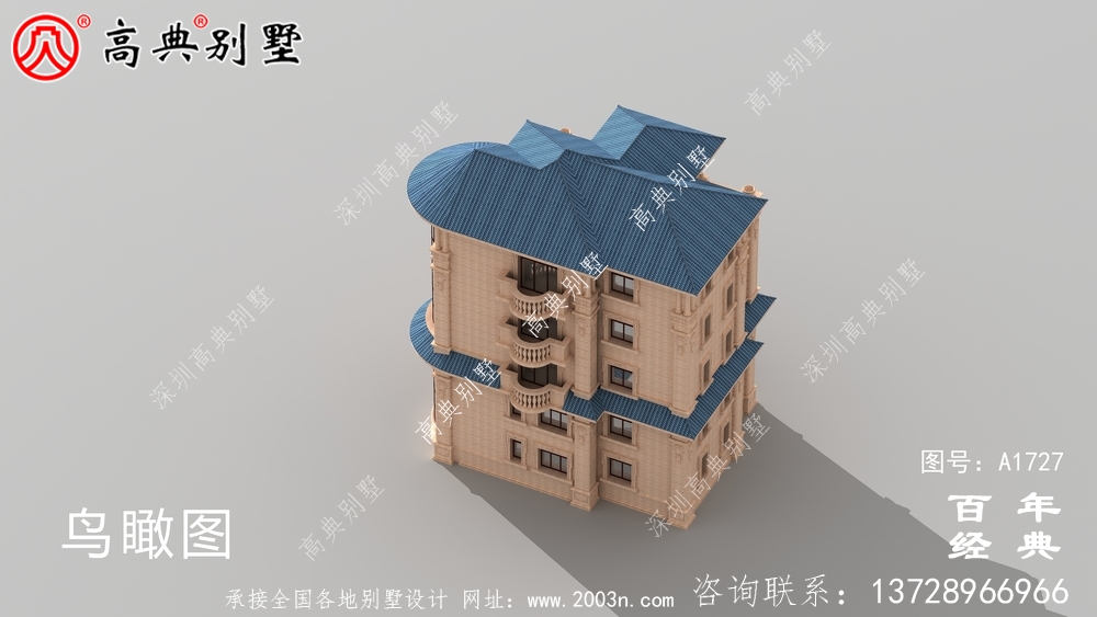 復式五層歐式別墅外觀效果圖_農村五層別墅設計