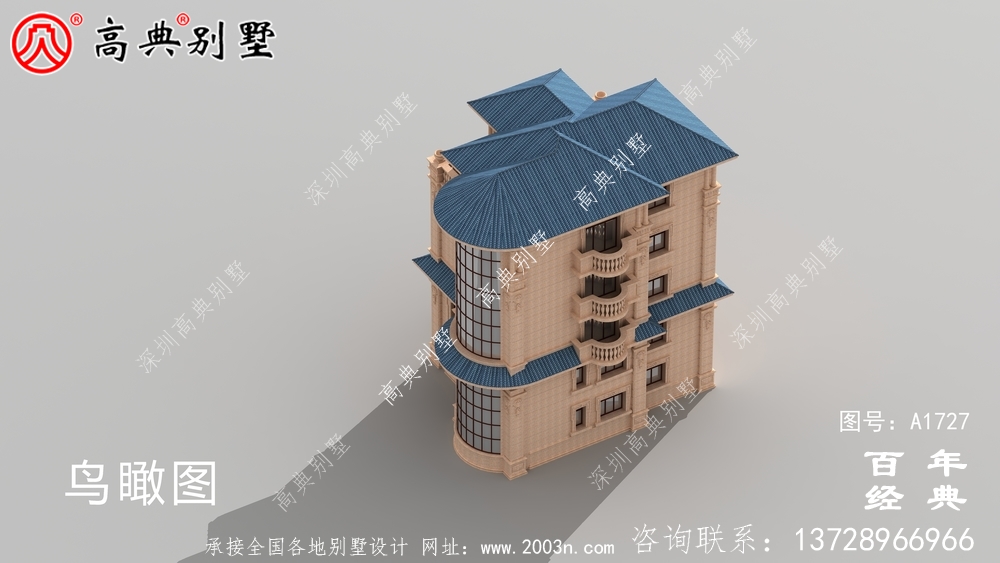 復式五層歐式別墅外觀效果圖_農村五層別墅設計