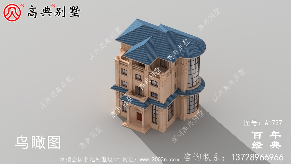 復式五層歐式別墅外觀效果圖_農村五層別墅設計