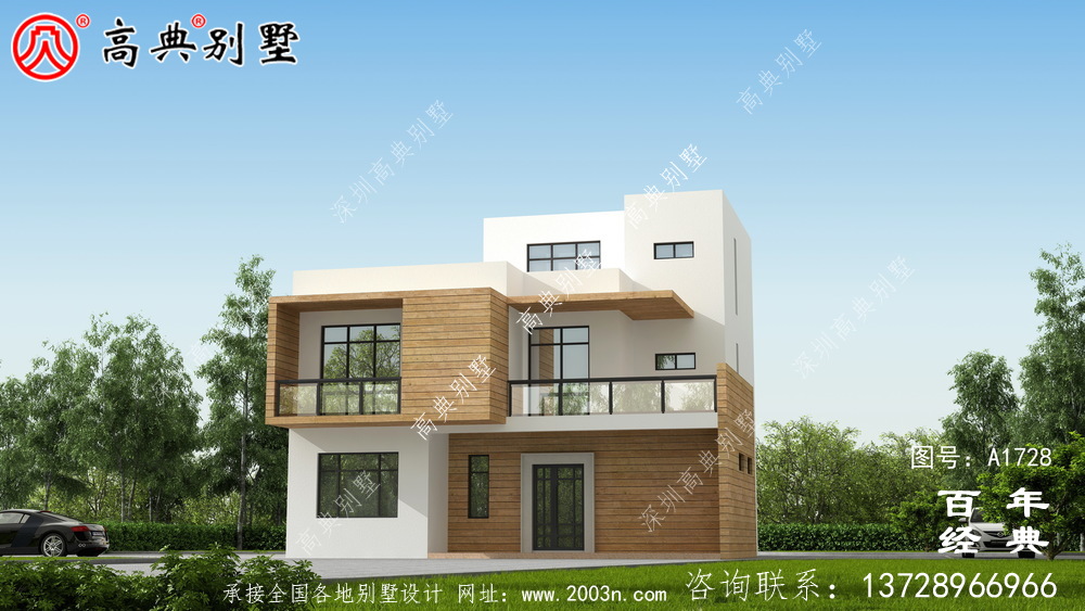 豪華現代風三層別墅外觀設計圖農村三層自建房設計圖 豪華現代風三層別墅外觀設計圖農村三層自建房設計圖