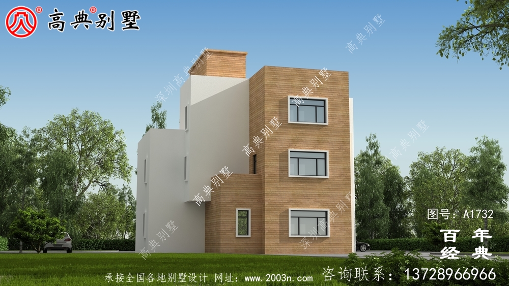 三層現(xiàn)代簡(jiǎn)約別墅外觀圖農(nóng)村三層自建房設(shè)計(jì)圖