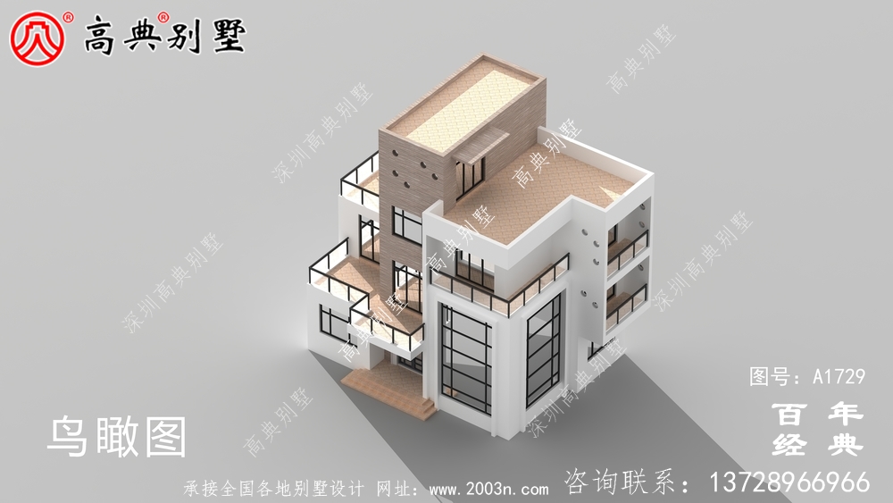 復式四層現代風別墅設計圖紙_農村四層別墅設計