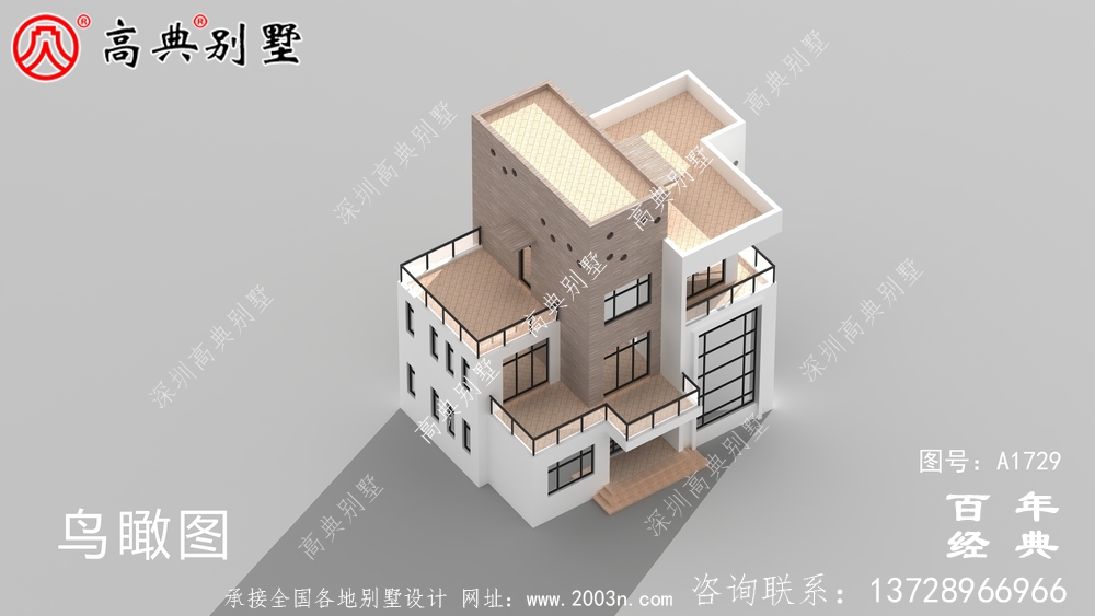 復式四層現代風別墅設計圖紙_農村四層別墅設計