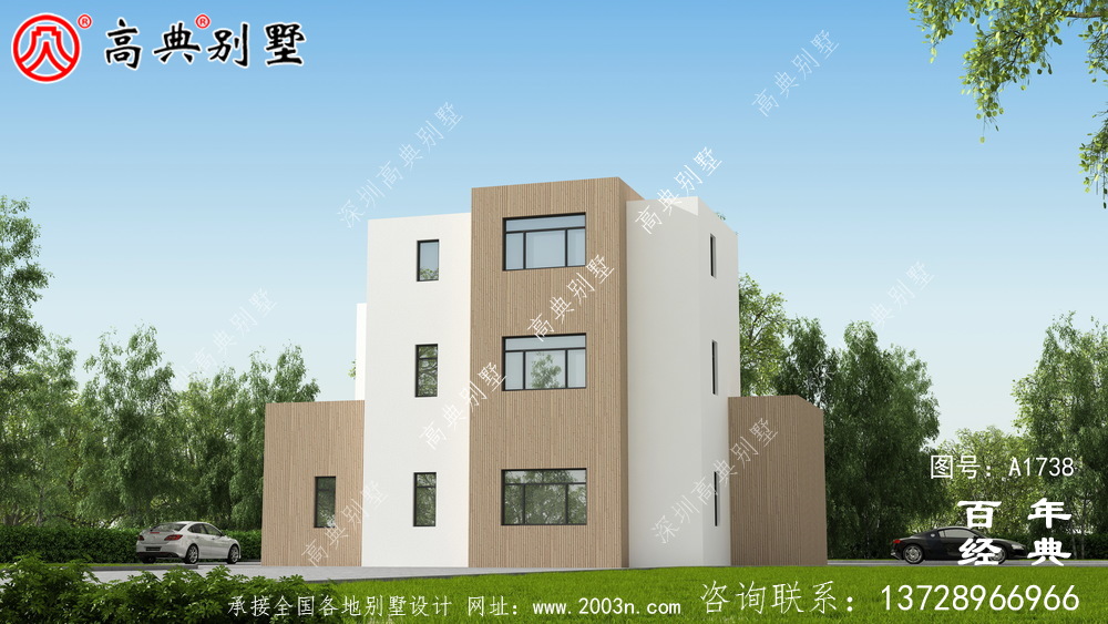 復式現代三層別墅設計圖紙及效果圖_農村三層別墅設計