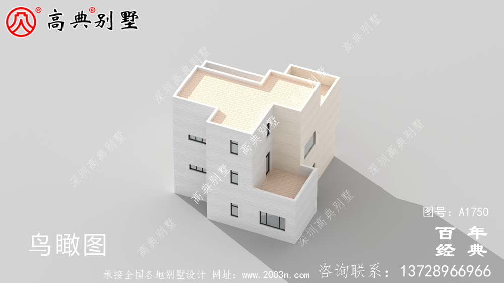 三層現代風別墅圖紙及效果圖_農村三層自建房設計圖