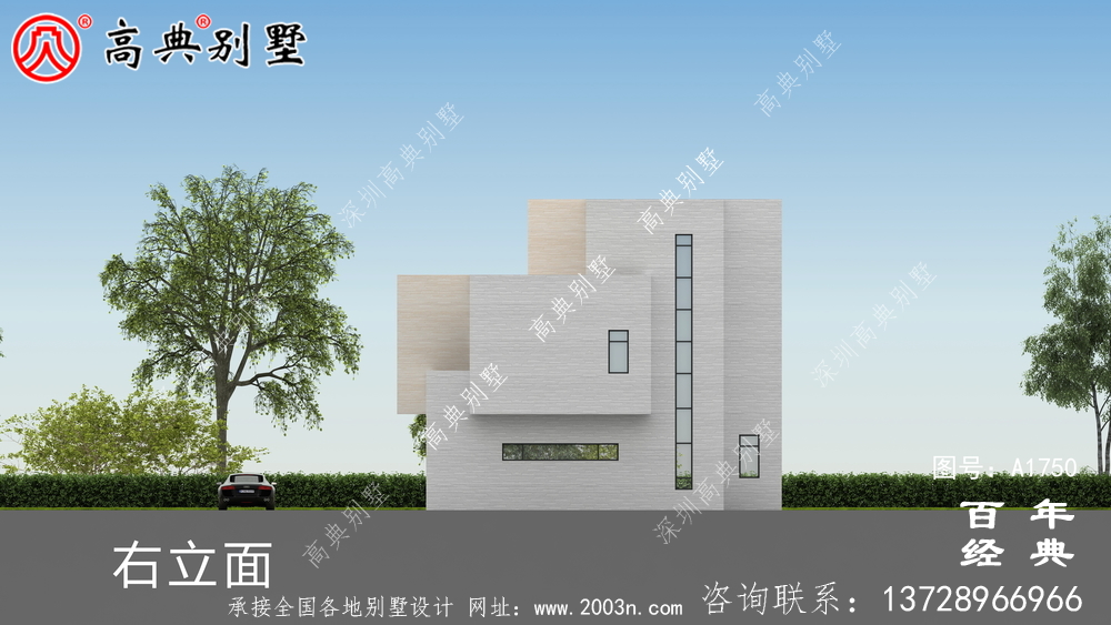 三層現代風別墅圖紙及效果圖_農村三層自建房設計圖
