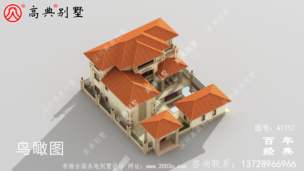 超豪華三層歐式別墅圖紙及效果圖_農村三層自建房設計圖