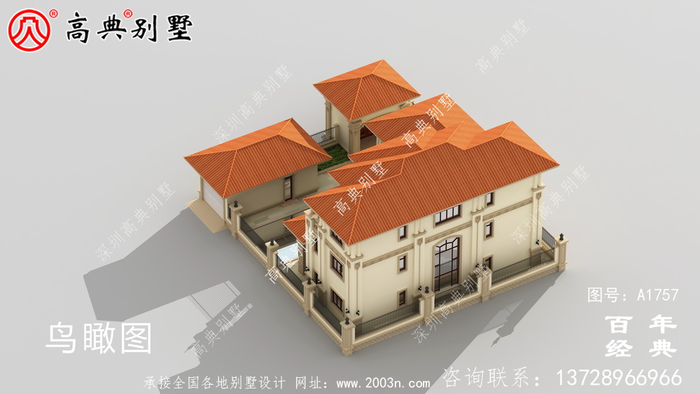 超豪華三層歐式別墅圖紙及效果圖_農村三層自建房設計圖