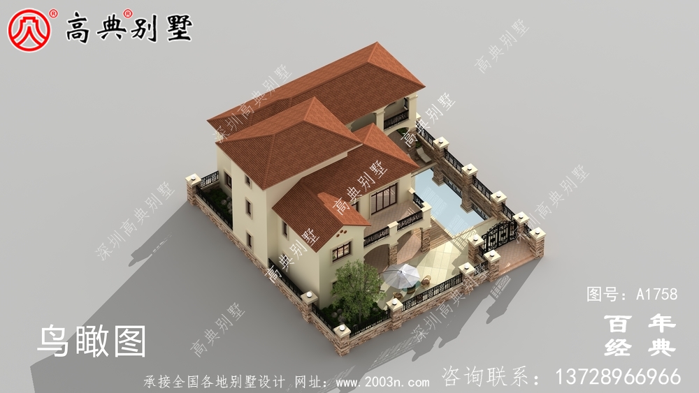 豪華三層歐式別墅圖紙及效果圖_農村三層自建房設計圖