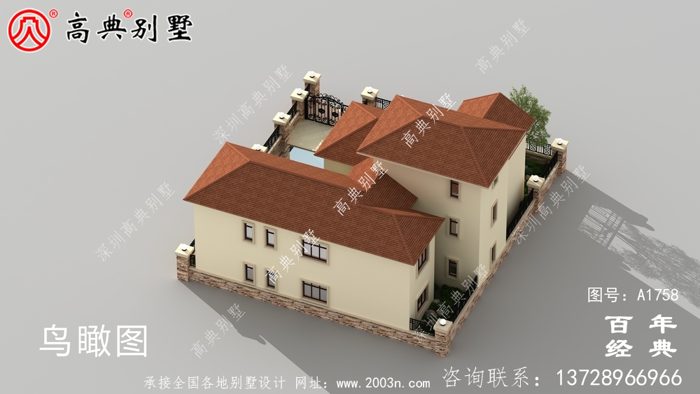 豪華三層歐式別墅圖紙及效果圖_農村三層自建房設計圖
