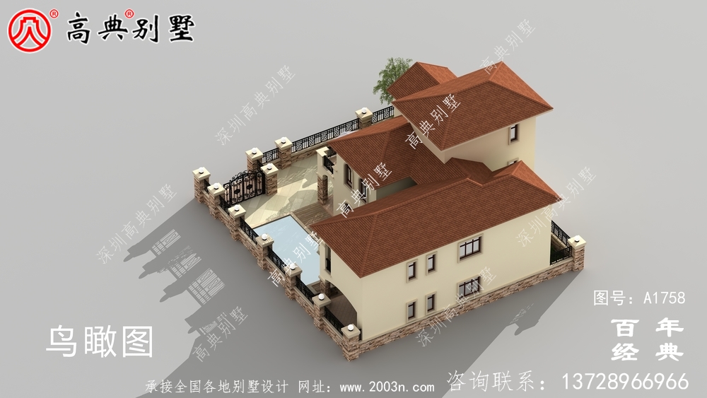 豪華三層歐式別墅圖紙及效果圖_農村三層自建房設計圖