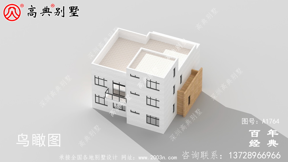 簡約三層現代風別墅設計圖紙_農村三層別墅設計