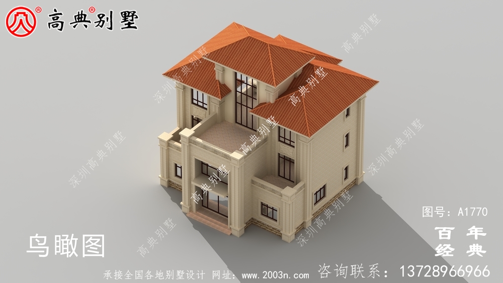 復式三層歐式別墅圖紙及效果圖_農村三層自建房設計圖
