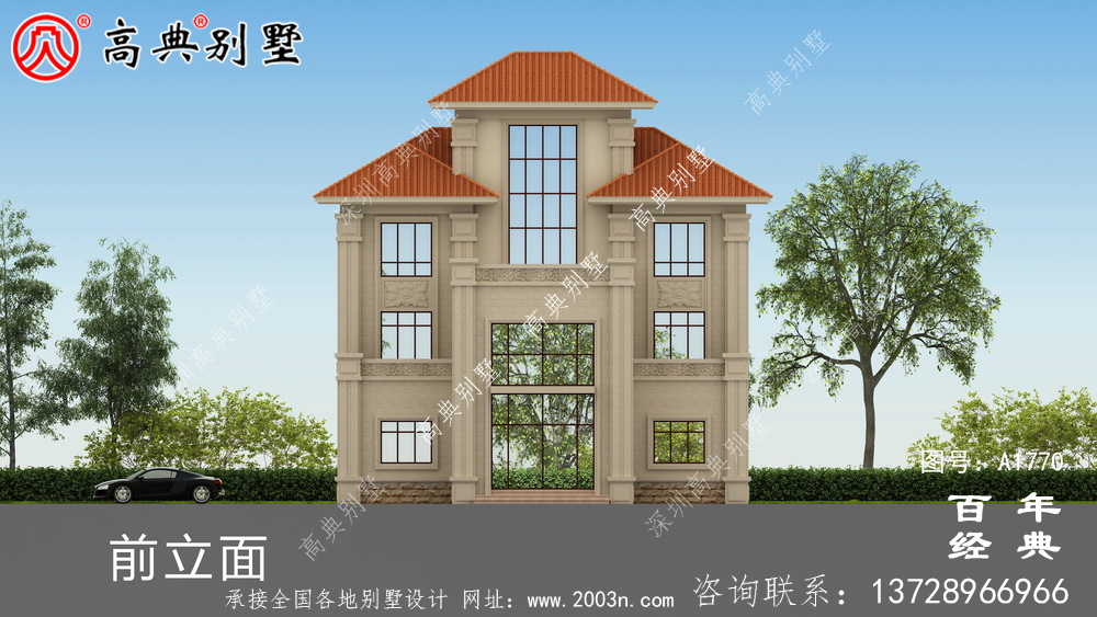 復式三層歐式別墅圖紙及效果圖_農村三層自建房設計圖