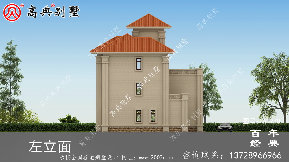 復式三層歐式別墅圖紙及效果圖_農村三層自建房設計圖