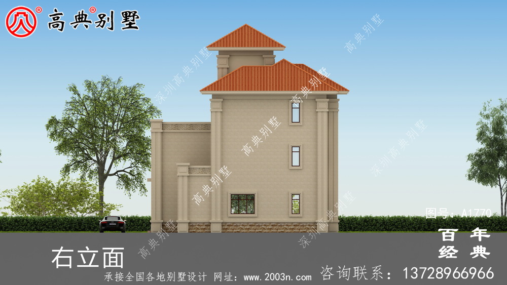 復式三層歐式別墅圖紙及效果圖_農村三層自建房設計圖