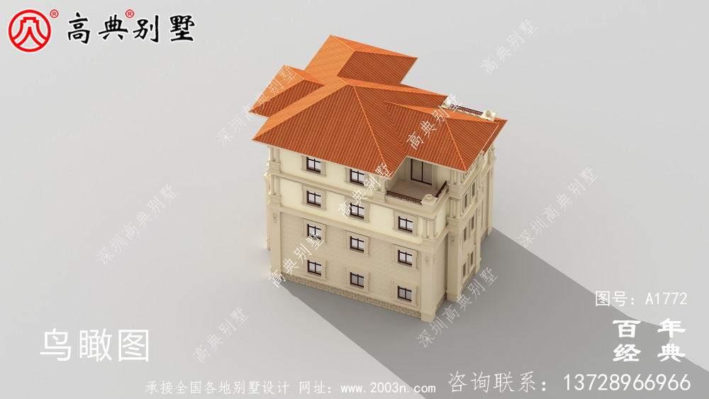 復式三層豪華歐式別墅設計圖紙_農村四層別墅設計
