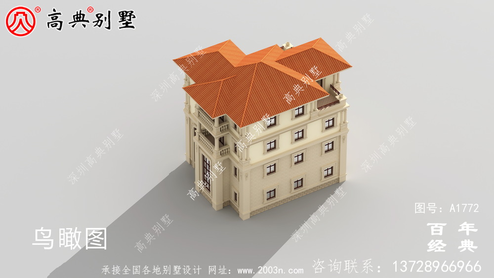復式三層豪華歐式別墅設計圖紙_農村四層別墅設計