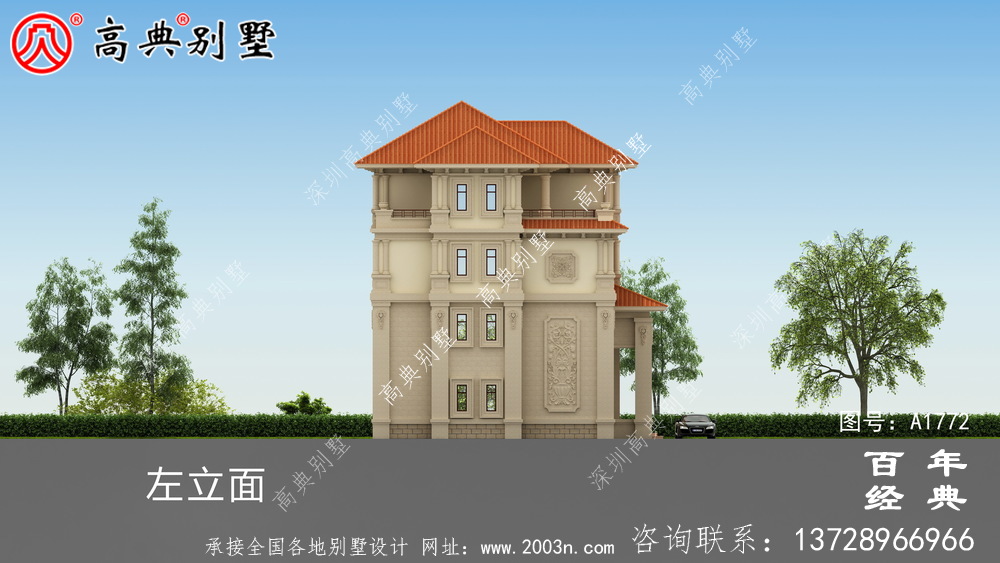 復式三層豪華歐式別墅設計圖紙_農村四層別墅設計