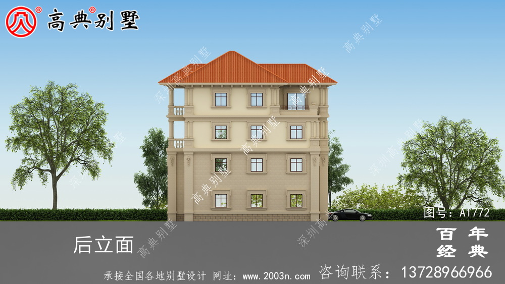 復式三層豪華歐式別墅設計圖紙_農村四層別墅設計