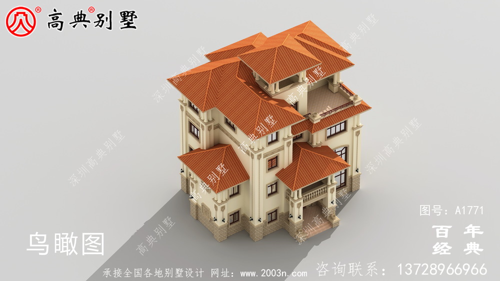 復式四層大戶型歐式別墅設計圖紙_農村四層別墅設計