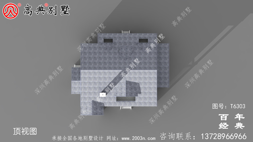 美式簡約單層歐式別墅圖紙及效果圖_農村單層自建房設計圖