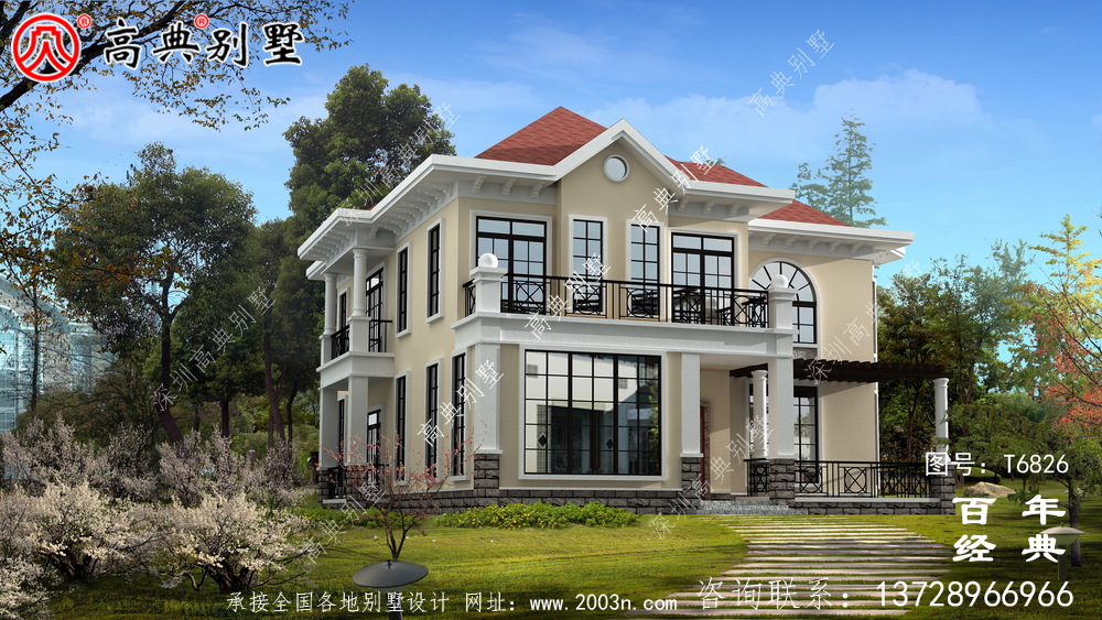 精致兩層歐式別墅圖紙及效果圖_農(nóng)村兩層自建房設(shè)計(jì)圖