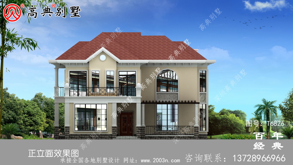 精致兩層歐式別墅圖紙及效果圖_農(nóng)村兩層自建房設(shè)計(jì)圖