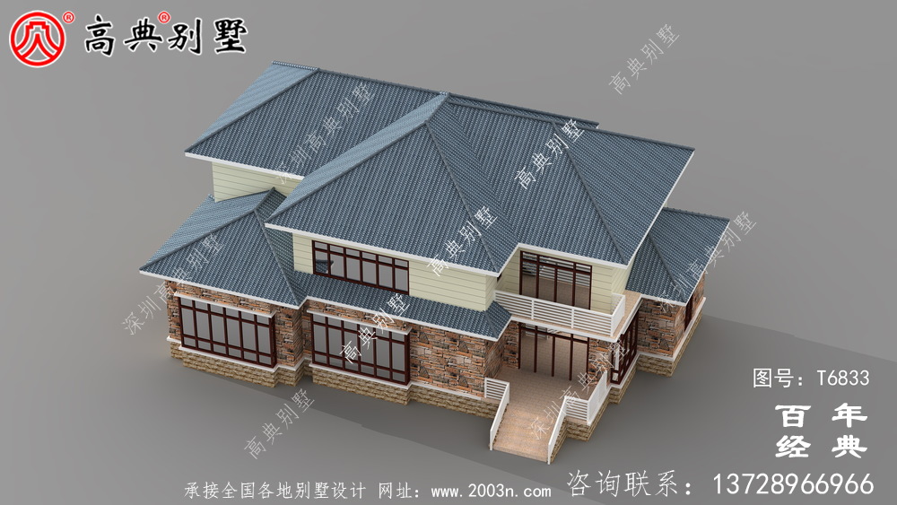 二層歐式別墅外觀效果圖_農村兩層自建房設計圖