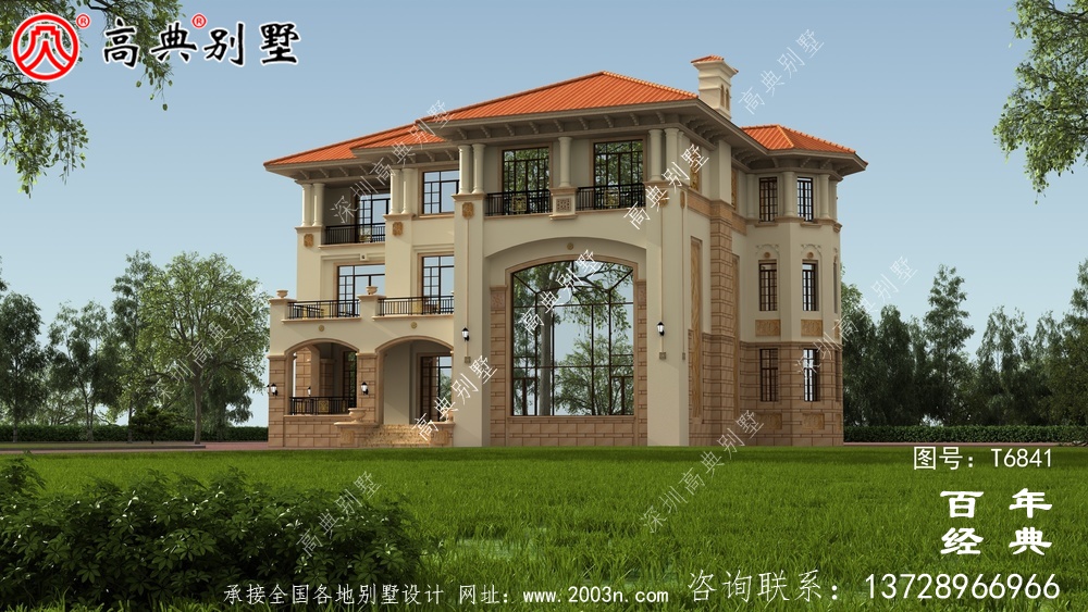 奢華三層歐式別墅圖紙及效果圖_農(nóng)村三層自建房設(shè)計(jì)圖