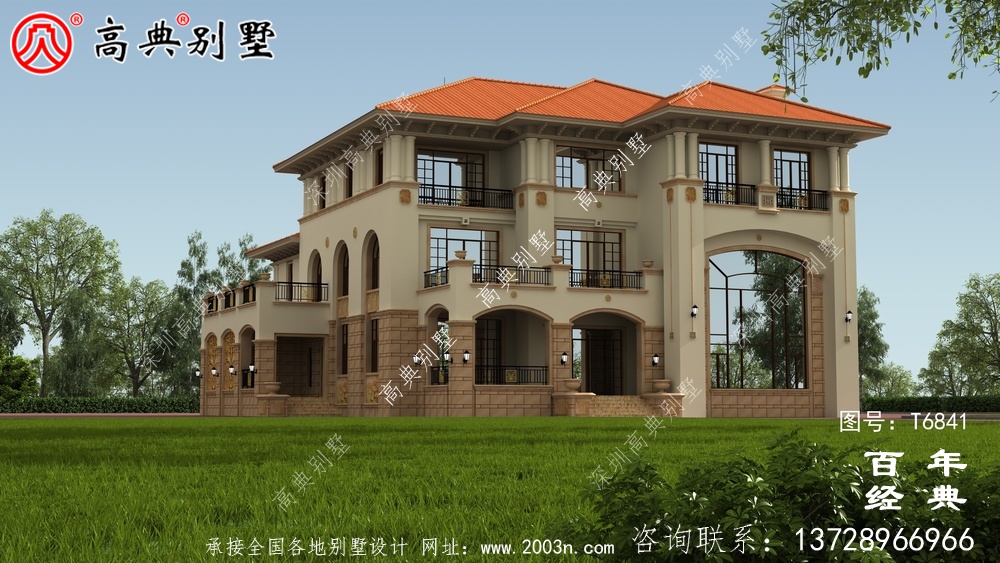 奢華三層歐式別墅圖紙及效果圖_農(nóng)村三層自建房設(shè)計(jì)圖