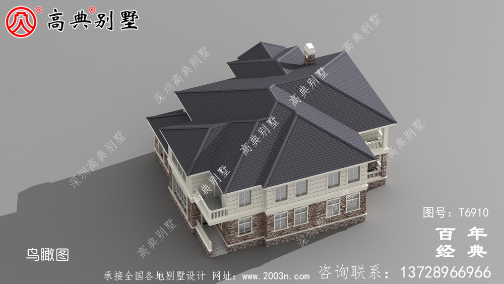 歐洲兩層復式別墅帶露臺設計圖紙_l兩層別墅效果圖紙
