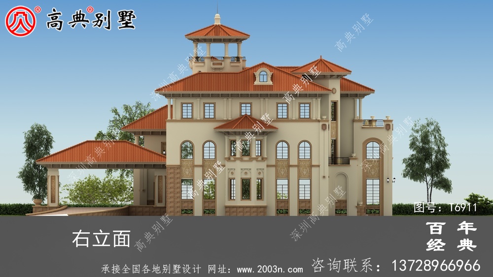 超豪華三層歐式別墅設計圖_三樓別墅設計圖