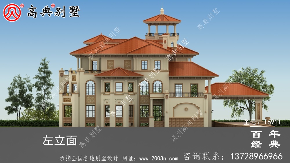 超豪華三層歐式別墅設計圖_三樓別墅設計圖