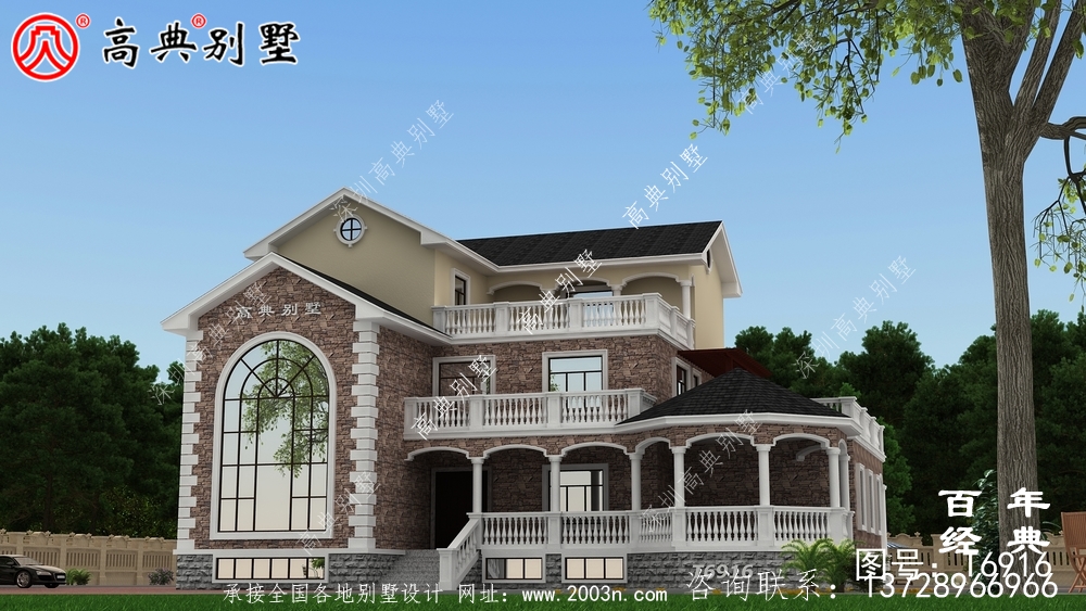 農村復式三層別墅設計圖與效果圖_三層鄉村住宅設計圖 農村復式三層別墅設計圖與效果圖_三層鄉村住宅設計圖