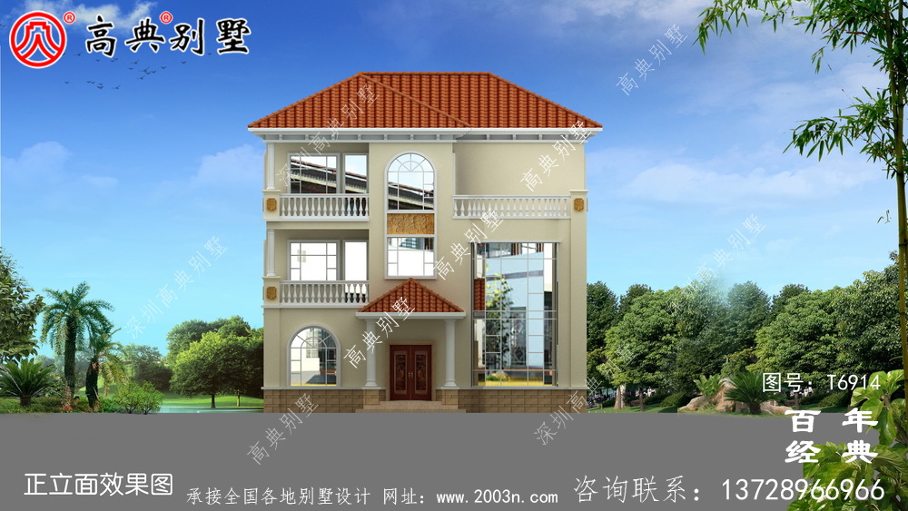 歐式古典三層帶陽(yáng)臺(tái)別墅設(shè)計(jì)圖紙_三層別墅圖紙