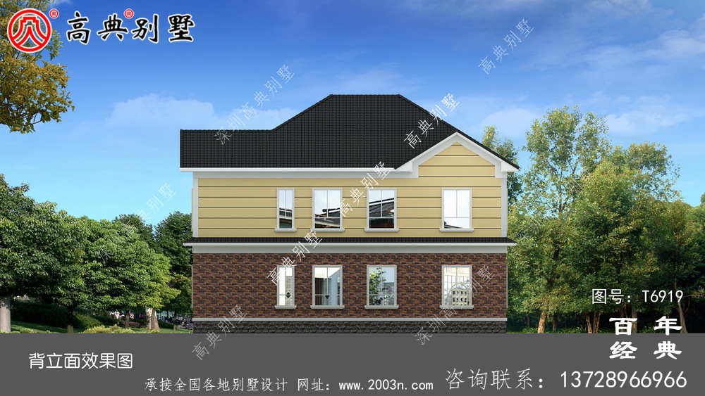 新農村建設兩層帶陽臺別墅設計圖紙及設計效果圖_兩層農村房屋設計圖紙