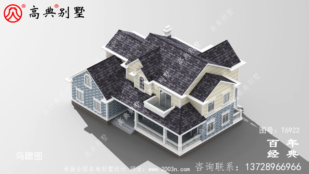 美式兩層歐式別墅設計效果圖_兩層農村房屋設計圖紙