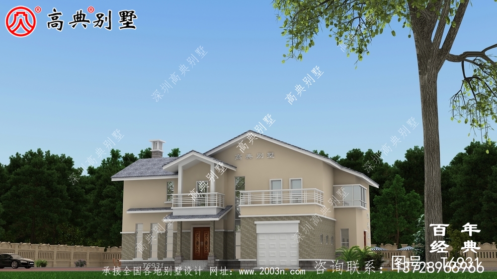 農(nóng)村兩層帶車庫別墅設(shè)計(jì)效果圖_農(nóng)村兩層別墅設(shè)計(jì)圖紙