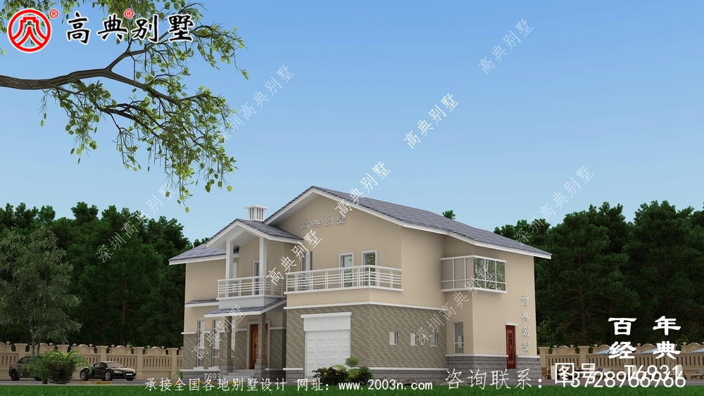 農(nóng)村兩層帶車庫別墅設(shè)計(jì)效果圖_農(nóng)村兩層別墅設(shè)計(jì)圖紙