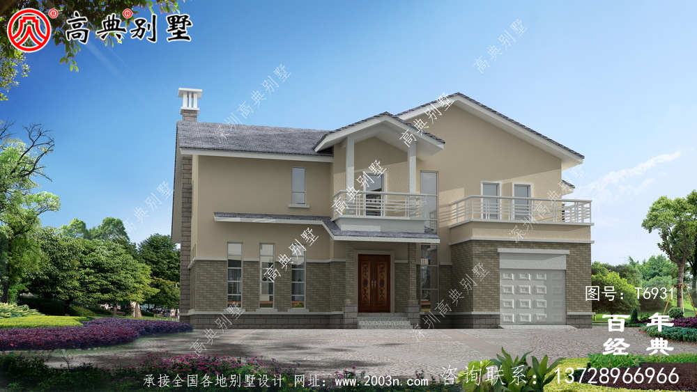 農(nóng)村兩層帶車庫別墅設(shè)計(jì)效果圖_農(nóng)村兩層別墅設(shè)計(jì)圖紙