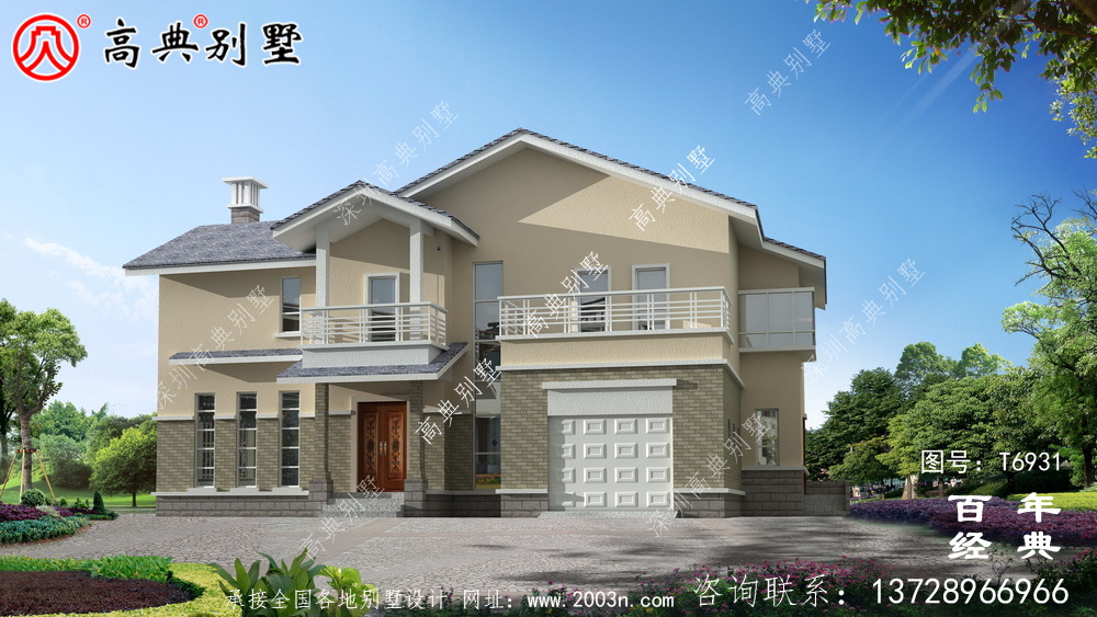 農(nóng)村兩層帶車庫別墅設(shè)計(jì)效果圖_農(nóng)村兩層別墅設(shè)計(jì)圖紙