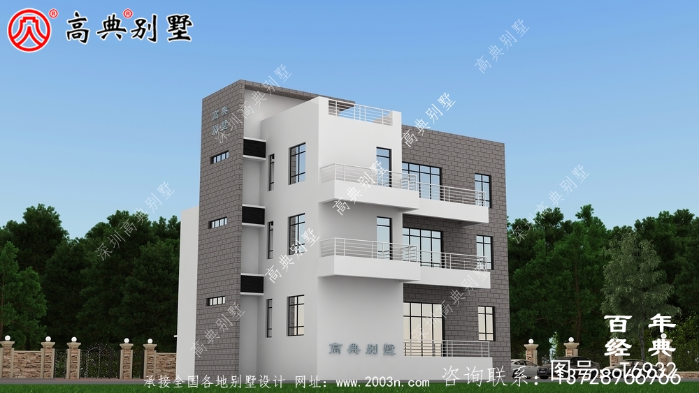 現(xiàn)代風(fēng)經(jīng)濟(jì)型兩層農(nóng)村自建住宅設(shè)計(jì)圖_農(nóng)村別墅設(shè)計(jì)圖