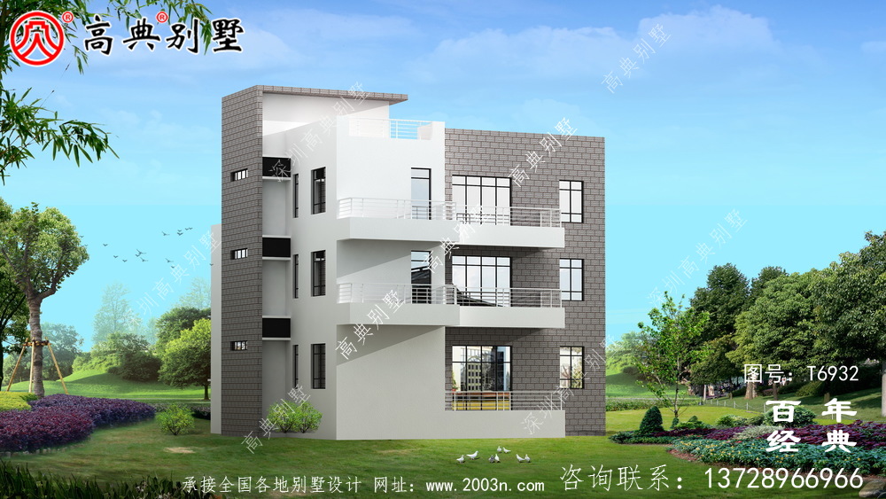 現(xiàn)代風(fēng)經(jīng)濟(jì)型兩層農(nóng)村自建住宅設(shè)計(jì)圖_農(nóng)村別墅設(shè)計(jì)圖