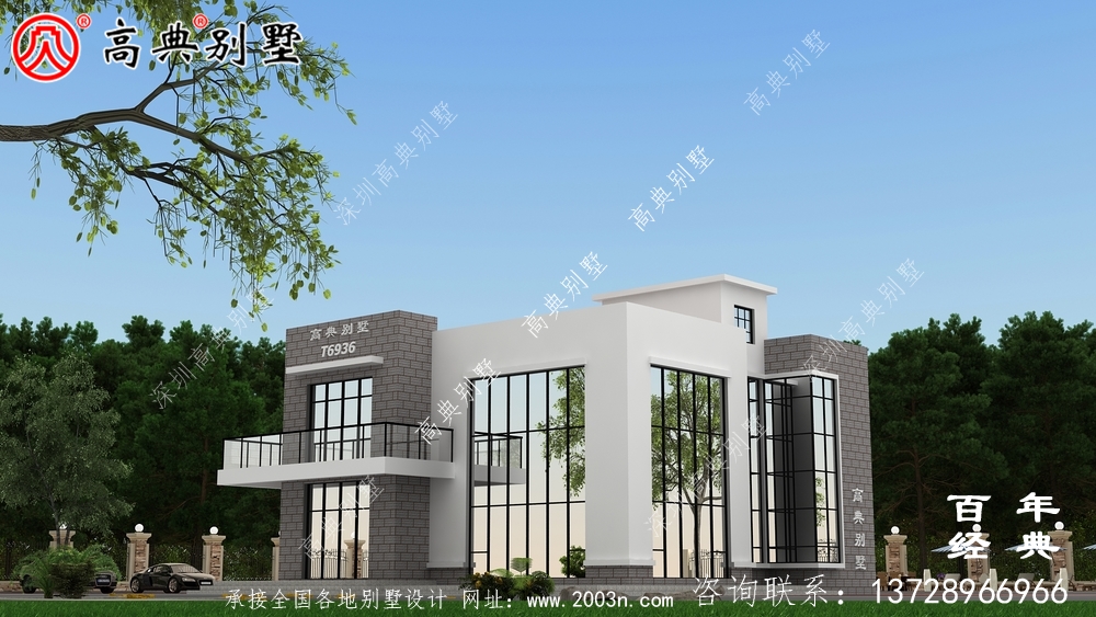 現代風格兩層別墅設計圖紙_別墅設計圖